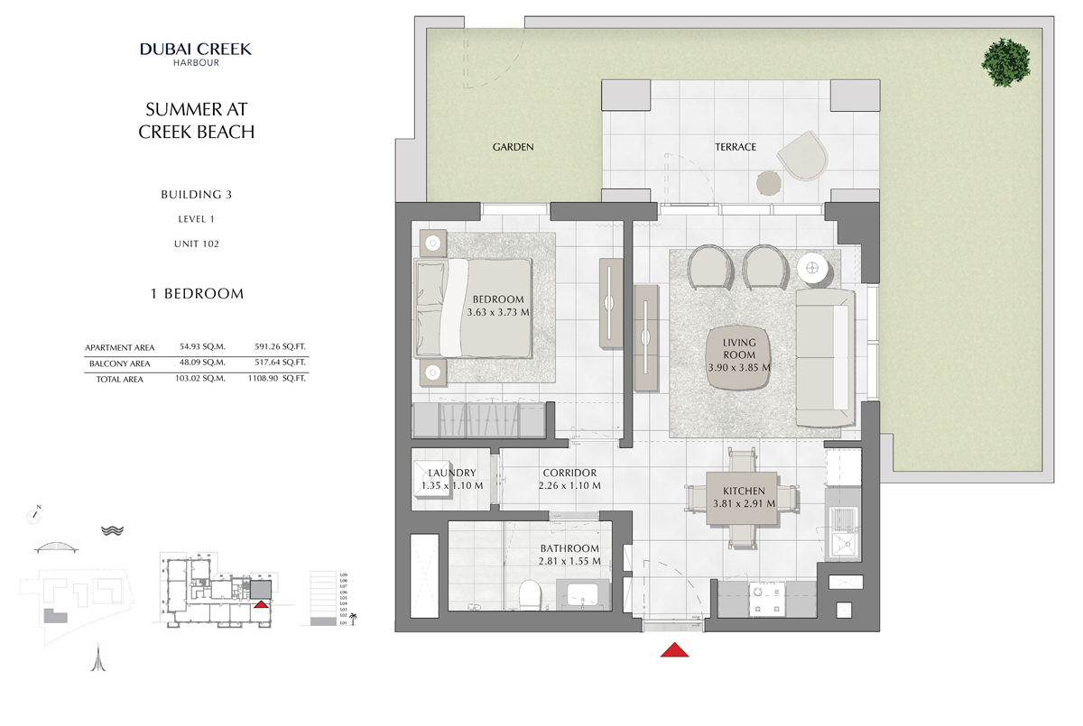 Summer Apartments By Emaar At Creek Beach - Floor Plan